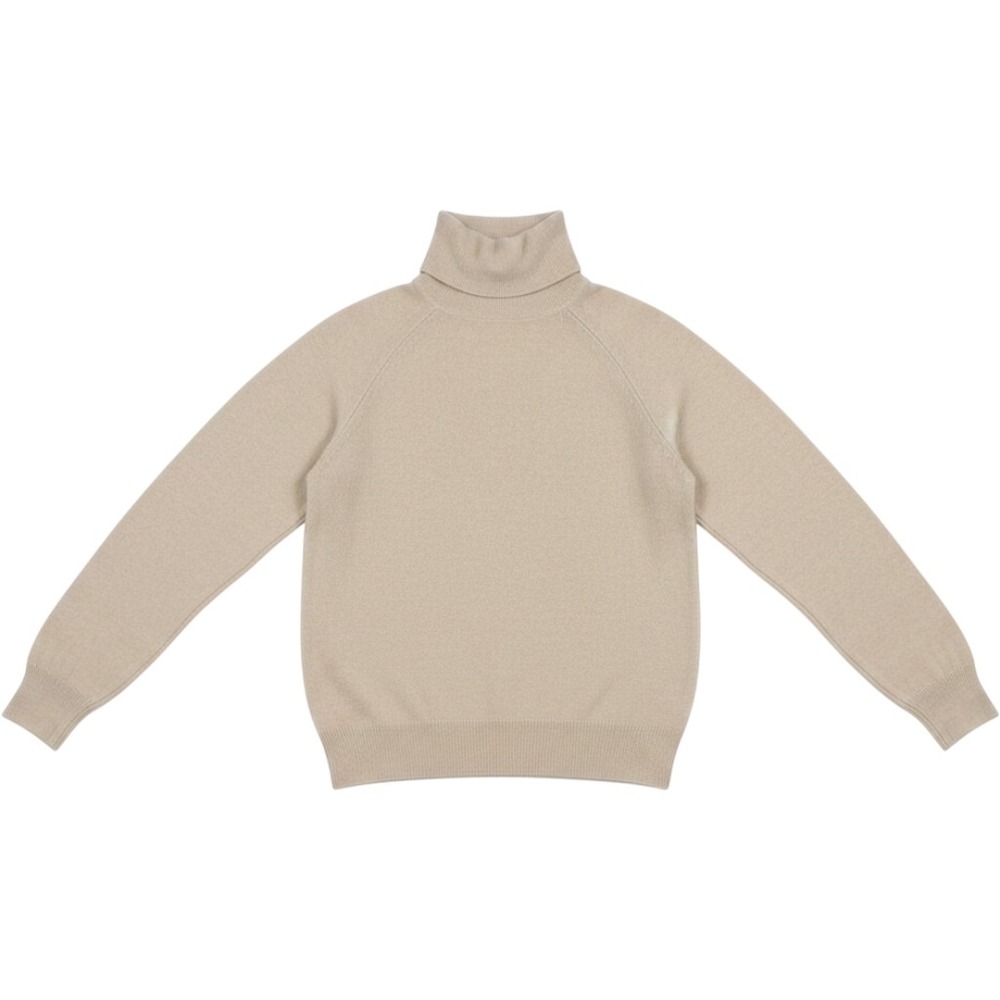 Valerie Stevens Womens M 100% Cashmere Turtleneck Sweater Cream Quiet Luxury